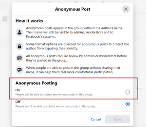 how to find your anonymous post on facebook group